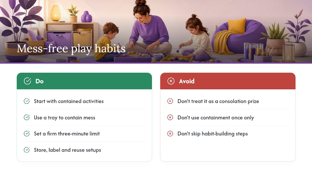 What Parents Get Wrong About Mess-Free Play — overview diagram
