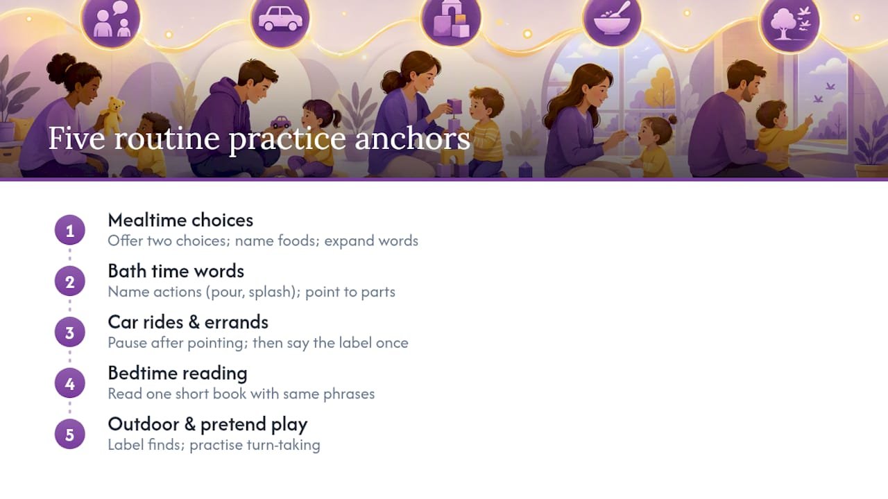 Five everyday routines for toddler language practice