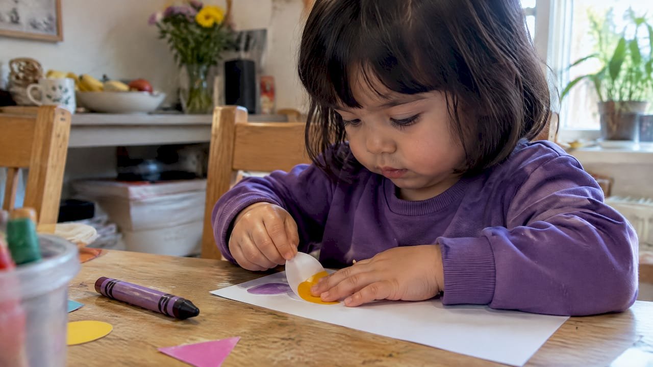 Toddler peeling sticker for fine motor practice